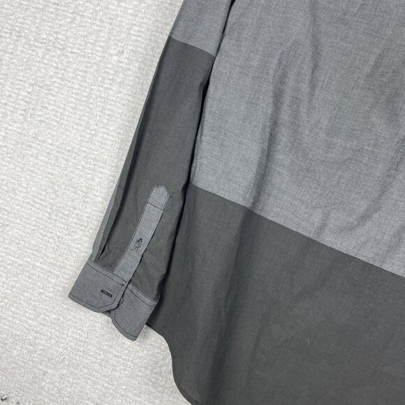 Oakley Shirt Gray Color Block Button down Long Sleeve Men Sz M Slim Fit - Picture 15 of 16